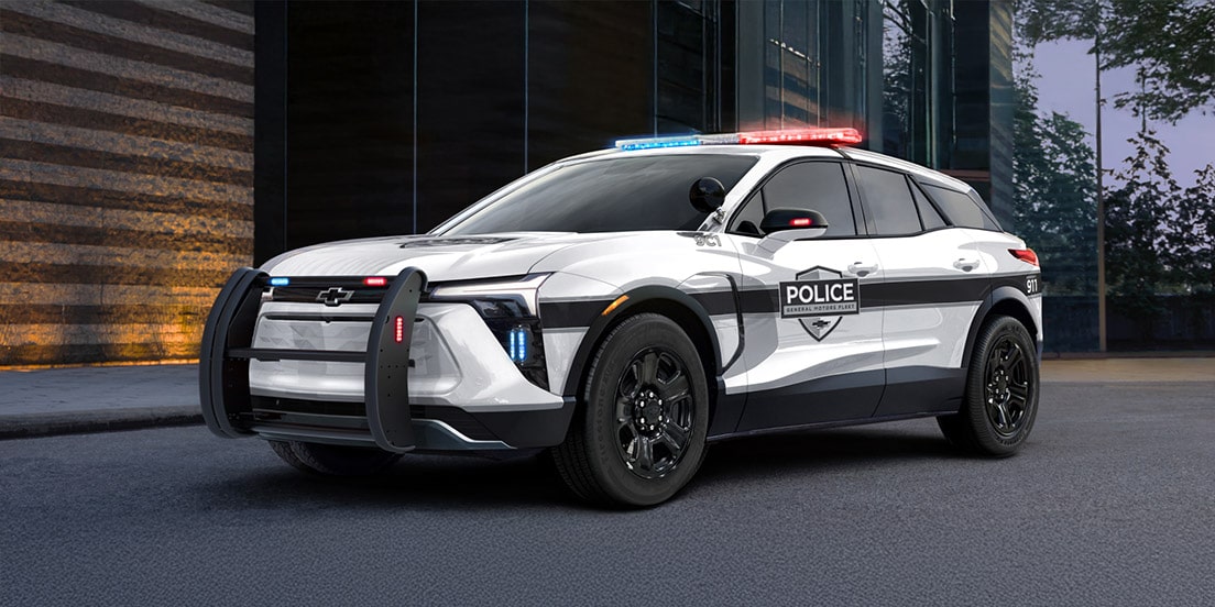 A GM Fleet Police vehicle parked outdoors.