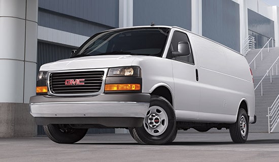 A GM Fleet Van parked outdoors.