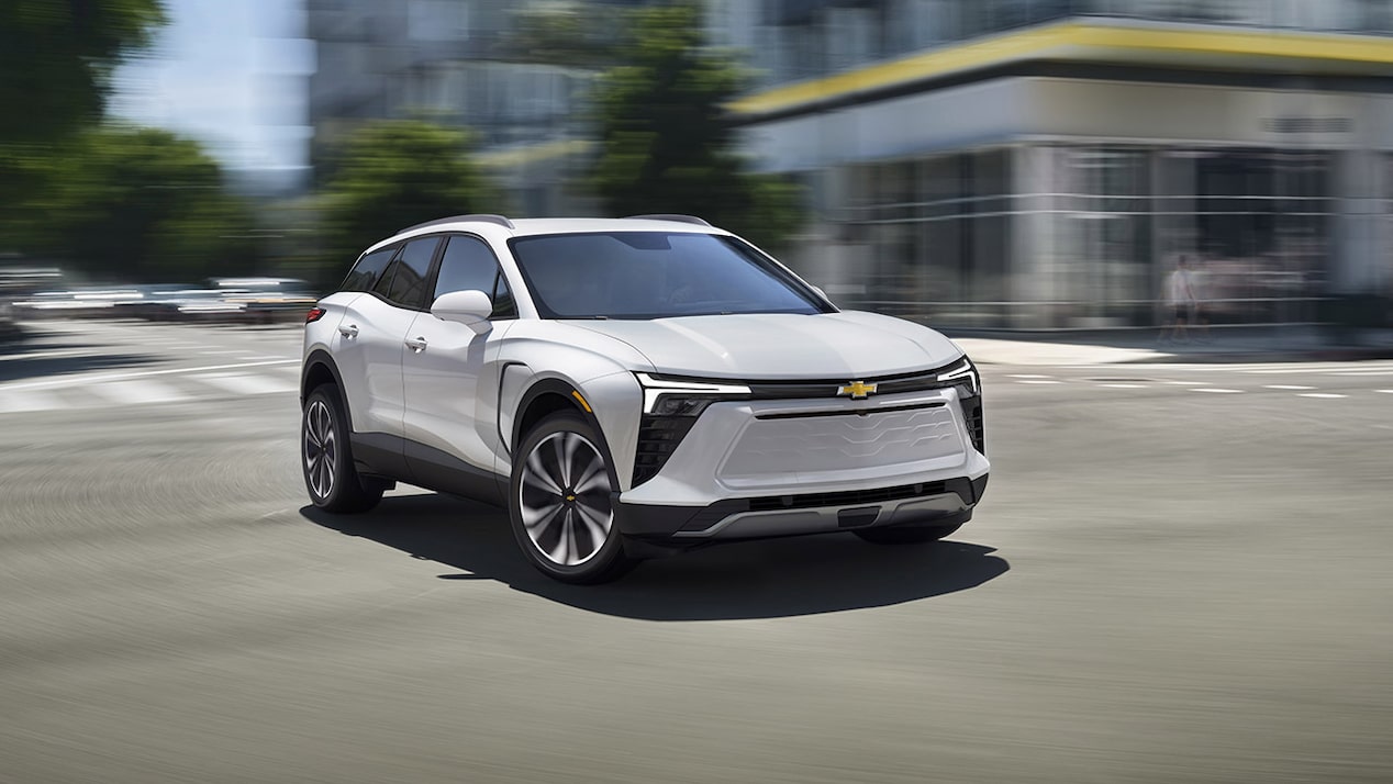 GM Fleet Blazer EV driving in the city.