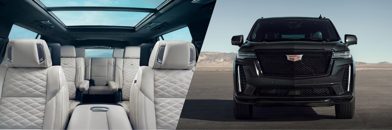 Interiors and exteriors of the 2025 Cadillac Escalade.