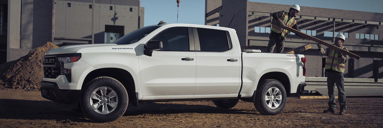 A GM Fleet work truck parked at a construction site.