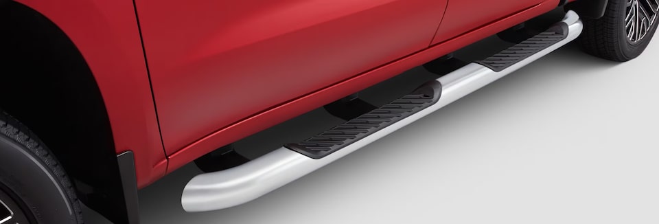 Close-up view of the Side Step on a GM Fleet vehicle.