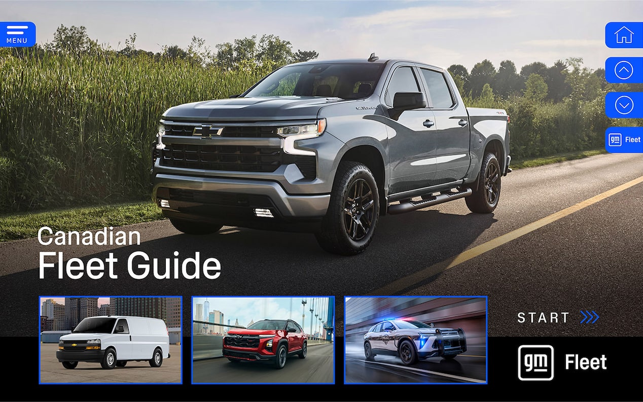 A collage of GM Fleet vehicles for the Fleet Guide.
